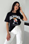 Women's California Printed Oversize T-Shirt – with Teddy Bear Figure - 3