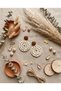 Straw Women's Earrings Cream Color Dangle Round Leopard Wooden Button Bohemian Summer Women's Earrings - 4