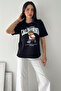 Women's California Printed Oversize T-Shirt – with Teddy Bear Figure