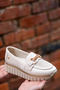 Ern03935 Genuine Leather Laser Printed Medium Buckle Casual Soft Shoes - 2