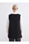 Lcw Grace Black V-Neck Self Pattern Women's Vest - 4