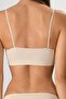Women's Ecru Thin Strap Removable Basic Bustier - 3