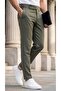 Men's Oldmoney Fabric Trousers with Buckle Detail - 5
