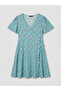 Double-Breasted Collar Floral Mini Dress with Waist Belt - 5