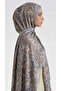 Lara Motif Patterned Cotton Shawl - Blue / Ecru - 2
