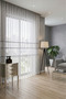 Ecru - Gray Appliqué Tulle 1 to 3 Dense Pleats - Non-Ironing Modern Living Room Curtain - 2