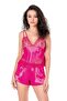Women'S, Fuchsia, Satin Shorts Set