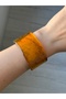Amber Colored Bone Bracelet 17 cm Clamp