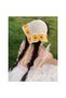 Vintage Bohemian Korean Style Sunflower Yellow Floral Knit Triangle Summer Headband Bandana Children - 2