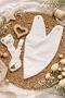 100% Cotton Muslin, Scalloped Fabric Bib and Pacifier Strap Set - 2