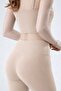 Women's Beige Gathering High Waist Basic Sports Leggings - 2
