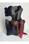 Pleated Patterned Square Scarf (50X50 cm)