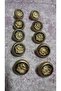 Ǝe Polyester Mineli Gold Button 24 Size 14 Mm, 10 Pieces