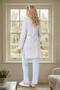 New Season Blue Striped Shawl Collar Summer Buttoned Design Short Sleeve Maternity Dressing Gown Pajama Set Set - 4
