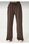 Women's Wide Leg Modal Sweatpants Brown - 3