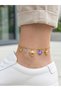 316L Steel Gold Color Sea-Themed Anklet - Anti-Tarnish Anklet with Crab, Fish, and Turtle Figures - 6