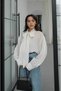 White Tie-Neck Blouse - 4