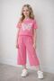 Girl's Butterfly Embroidered Set, Cotton Summer Stylish and Comfortable 2-Piece Set