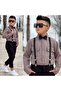 Boy's Bow Tie, Striped Shirt and Pants 4-Piece Combination Set - Holiday Set