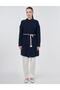 Wicker Rope Belt Detailed Cotton Tunic Dark Navy Blue - 3