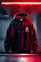 Unisex Black Oversize Back Printed 100% Cotton 3 Thread Premium Hooded Sweatshirt - 2