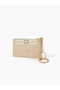Cream Shk136 Faux Leather, Zippered, Five-Compartment Card Holder and Bag Charm - 5
