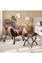 Lazy Chair with Ottoman, Modern Upholstered Accent Chair, Ergonomic Lounge Chair with Armrest - 7