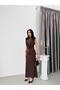 Women's V-Neck Front and Back Lace Detailed Long Maxi Sandy Dress - 3