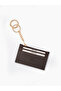 Coffee Color Shk136 Faux Leather, Zipper Closure, Five-Compartment Card Holder and Bag Charm
