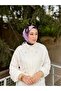 Mineşarpt Patterned Scarf – Silk Texture, Non-Slip, Lightweight & Stylish for Daily Use, Lilac/Purple Tone