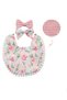 - Isabella Ribbon Headband and Reversible Baby Bib For Babies - Floral Pink - 2