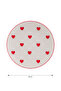 Red Heart Printed Porcelain Plate 20 cm - 4