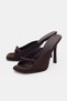 Meliora Blunt Toe Band Knot Accessory Heeled Women's Slippers - Brown - 2