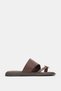 Zenira Flat Sole Flip Flops with Gold Accessory Detail for Women - Brown - 4