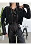 Mercerized Boat Neck Openwork Light Crop Style Knitted Blouse Seasonal Stone / Black Color Knitwear