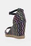 Varelle Adjustable Ankle Buckle and Front Strap Detail Straw Women's Heeled Shoes - Black - 4