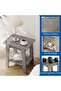 Rustic Style Side Table with Storage Shelf - 4