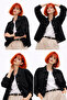 Women's Black Oversize Seasonal Gabardine Jacket with Snap Detail - 2