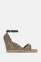 Varelle Adjustable Ankle Buckle and Front Strap Detail Straw Women's Heeled Shoes - Brown - 2