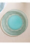Turquoise Patterned Glass Plate Set of 4 21 cm - 2