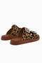 Esila Genuine Leather Leopard Stone Women's Slippers - 6