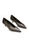 Genuine Leather Short-Heeled Pointed-Toe Women's Shoes Z529 Napa Brown - 2