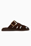 Joella Brown Suede Buckle Women's Slippers - 2