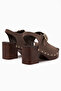 Cleo Brown Suede Belted Platform Heeled Women's Sandals - 6