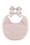 - Isabella Ribbon Headband and Reversible Baby Bib For Babies - Floral Beige