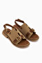 Neveen Beige Suede Buckle Women's Sandals - 4