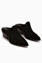 Lamai Genuine Leather Black Closed-Front Heeled Women's Slippers - 3