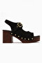 Cleo Black Suede Belted Platform Heeled Women's Sandals - 2
