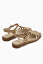 Kiera Genuine Leather Beige Suede Belted Women's Sandals - 5
