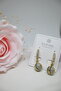 Velvet Rose Zircon Stone Evil Eye Bead Model Earrings – Sparkling Gold Women's Earrings - 2